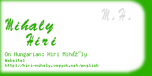 mihaly hiri business card